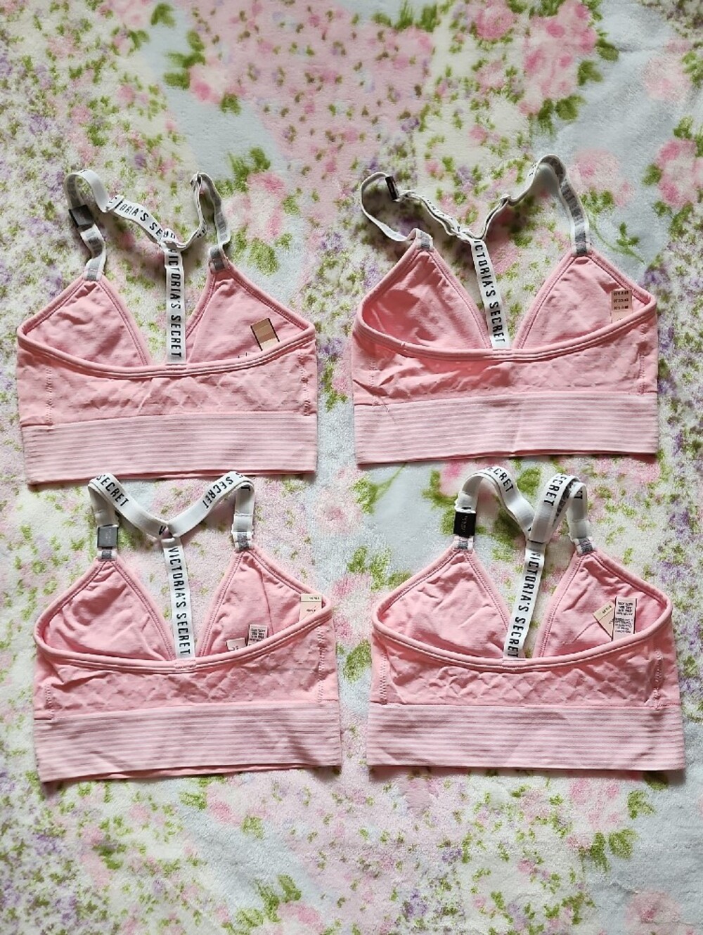 NWT Victoria's Secret Pink Ribbed V-Neck Seamless Bralette XS XP - Picture 5 of 9